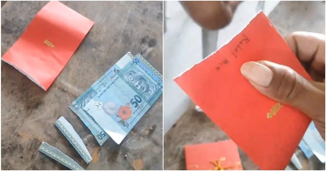 Man Tears Angpow, Losing RM100 in Banknotes