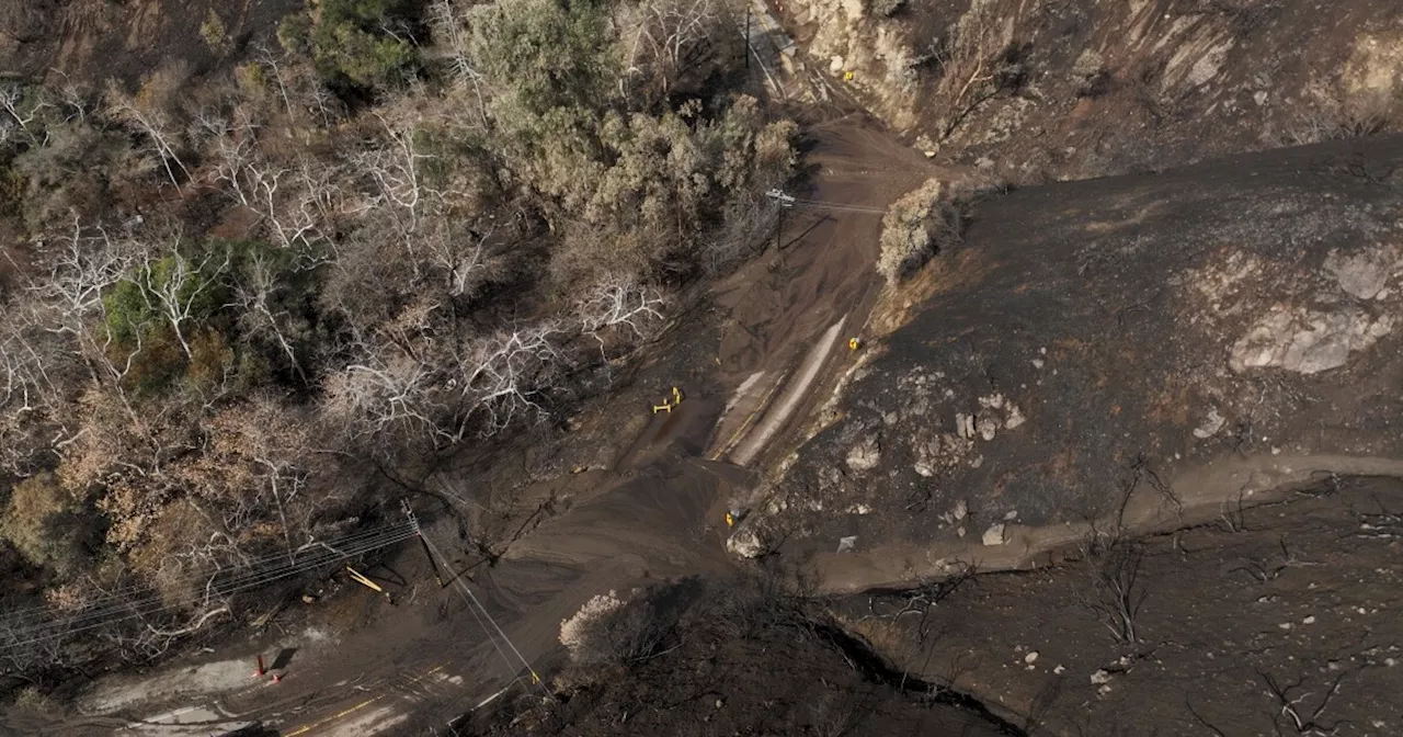 Snow briefly closes major interstate north of LA as needed rain douses California fires