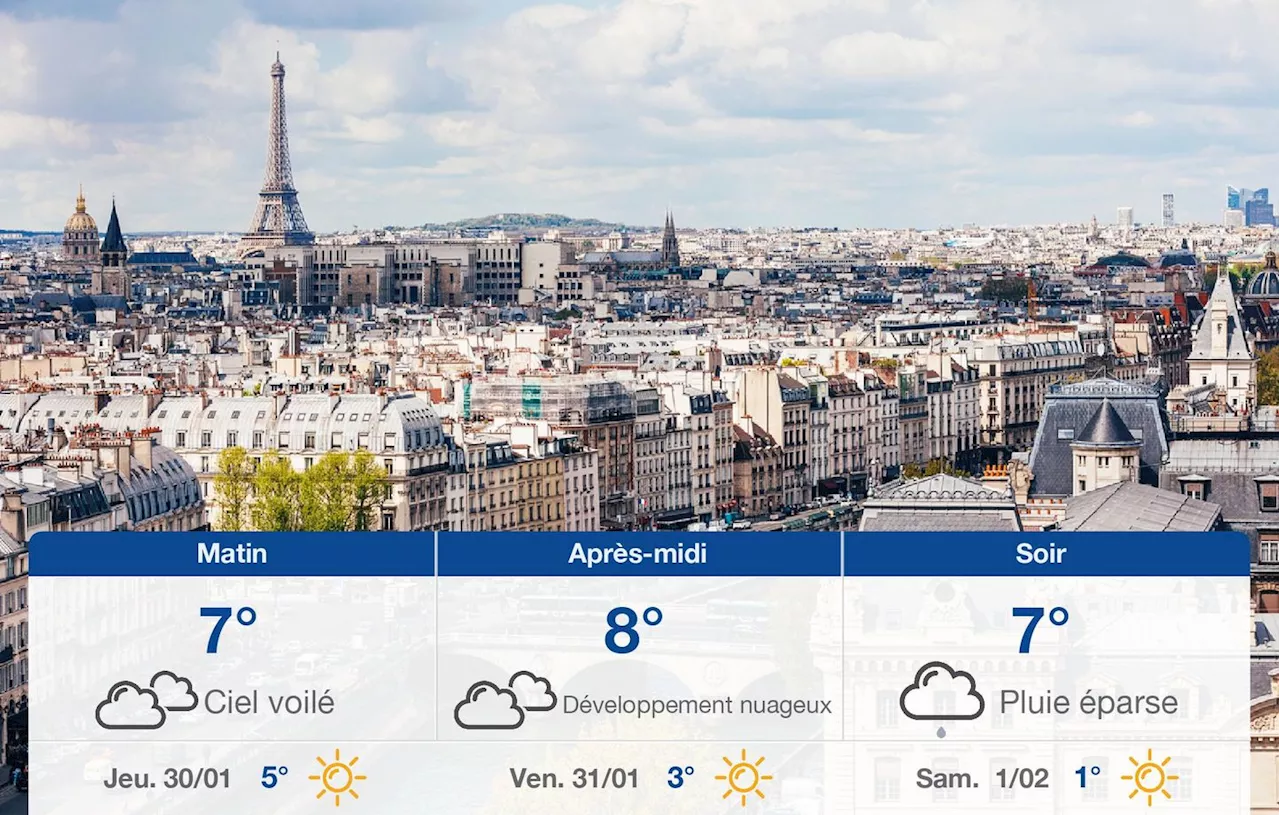 Météo Paris: prévisions du mercredi 29 janvier 2025