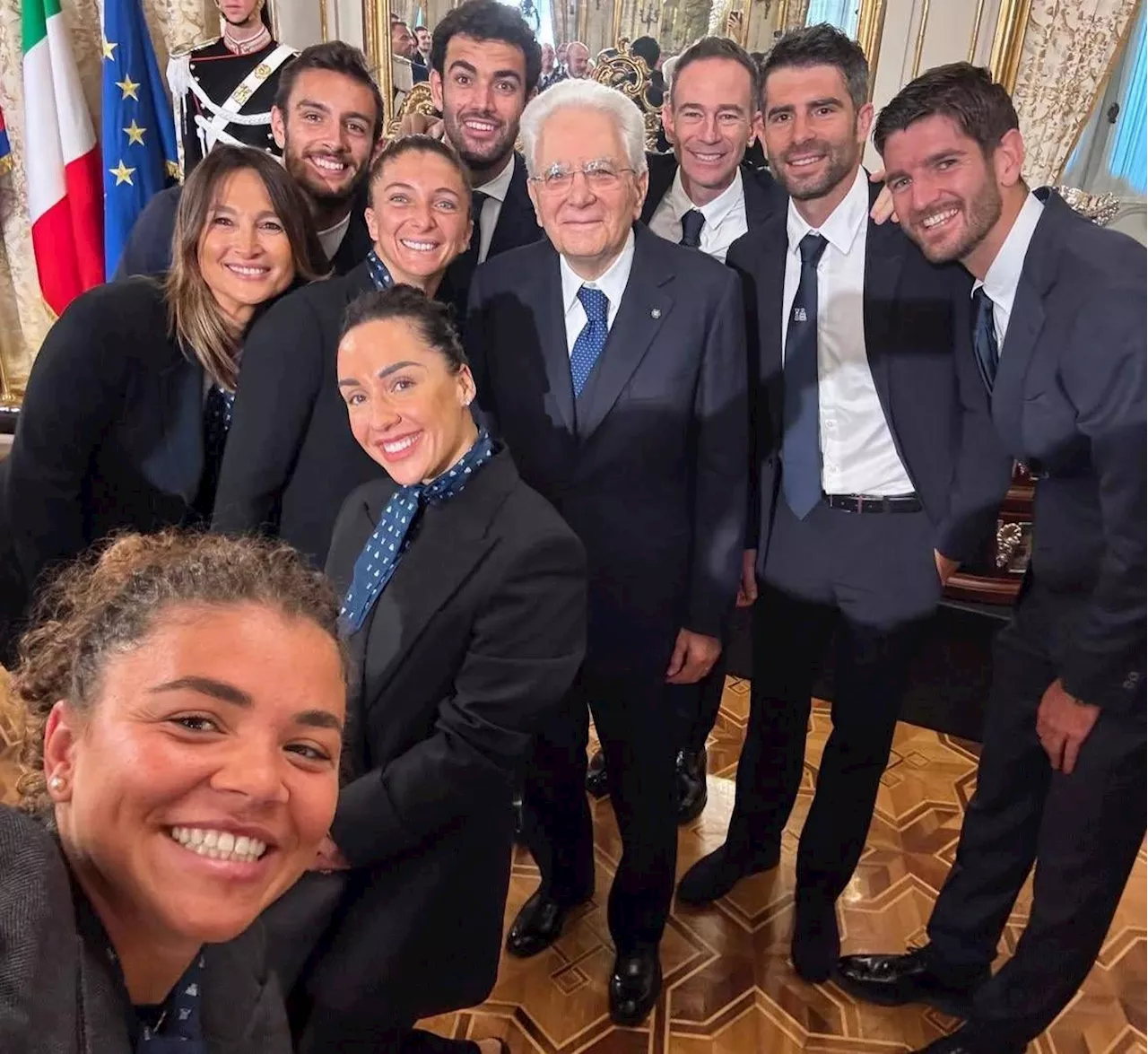 Mattarella Celebrà le Squadre Azzurre di Tennis