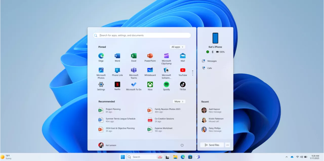 Microsoft Brings iPhone Integration to Windows 11 Start Menu