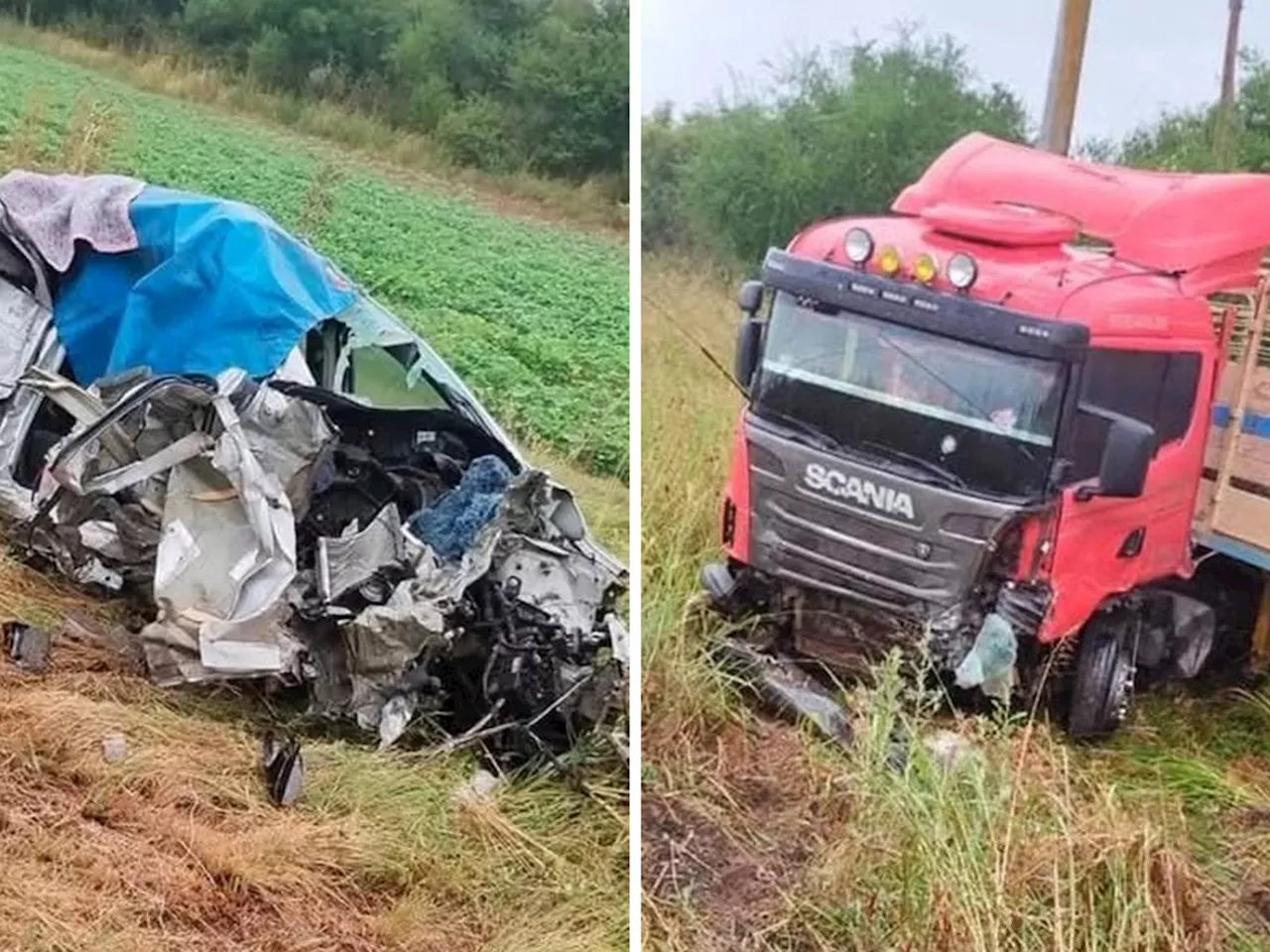 Brutal choque frontal entre un auto y un camión ganadero en Entre Ríos: tres muertos