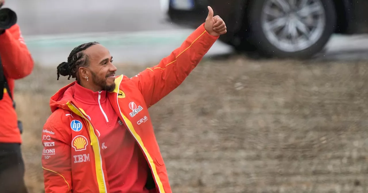 Lewis Hamilton Greets Ferrari Fans After Testing SF-23