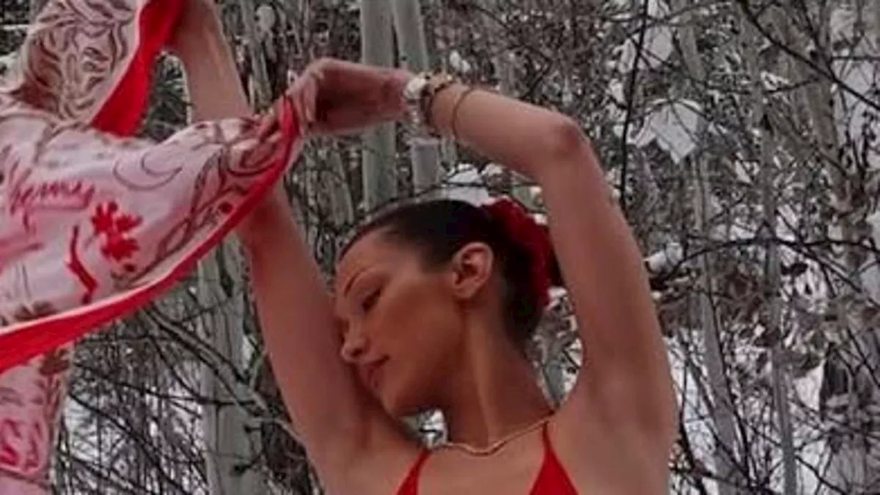 Bella Hadid Shows Off Bikini Body in Snow-Covered Aspen