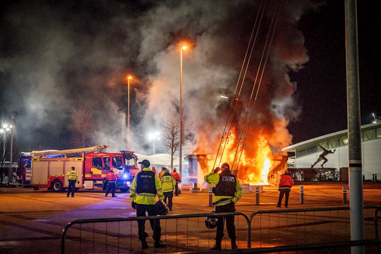 Feuer am Stadion von Manchester City vor Champions-League-Spiel gegen Brügge