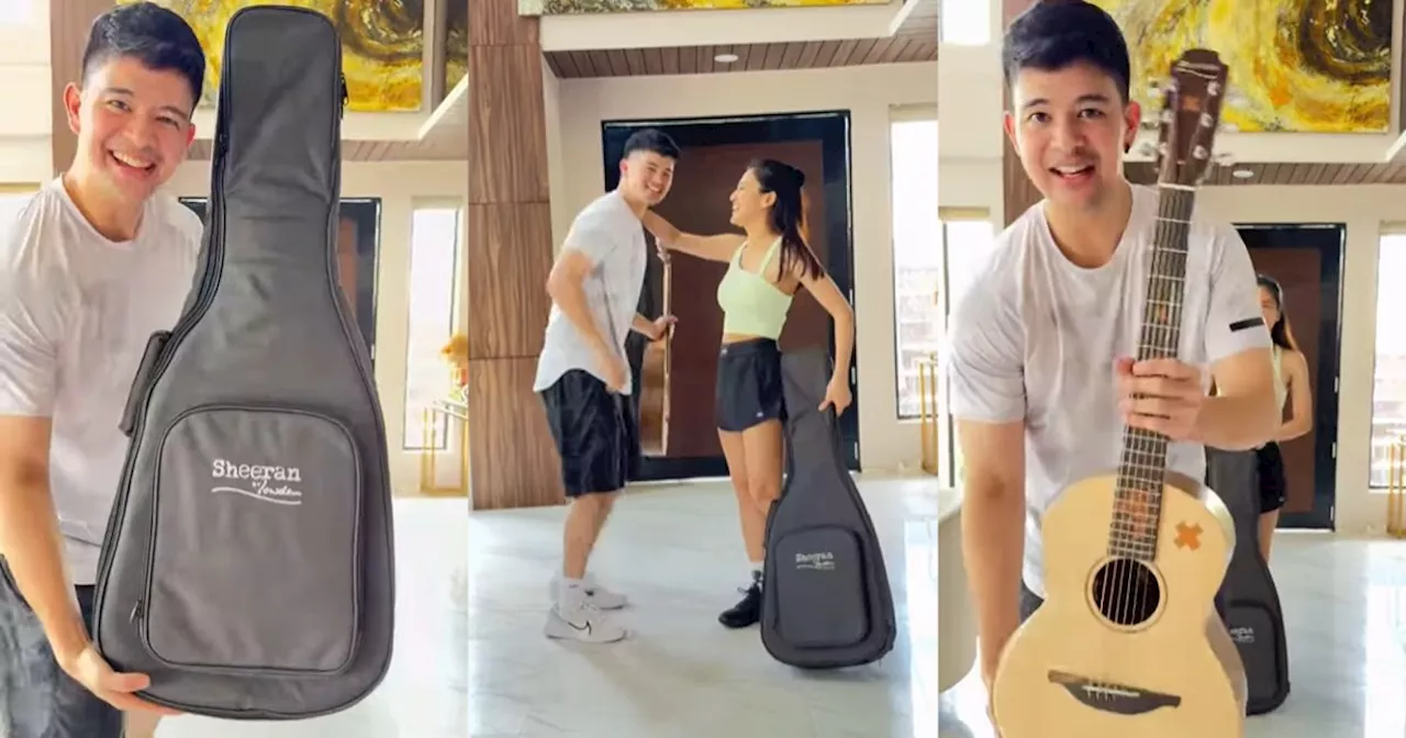 Julie Anne San Jose surprises Rayver Cruz with guitar from Ed Sheeran's brand collab