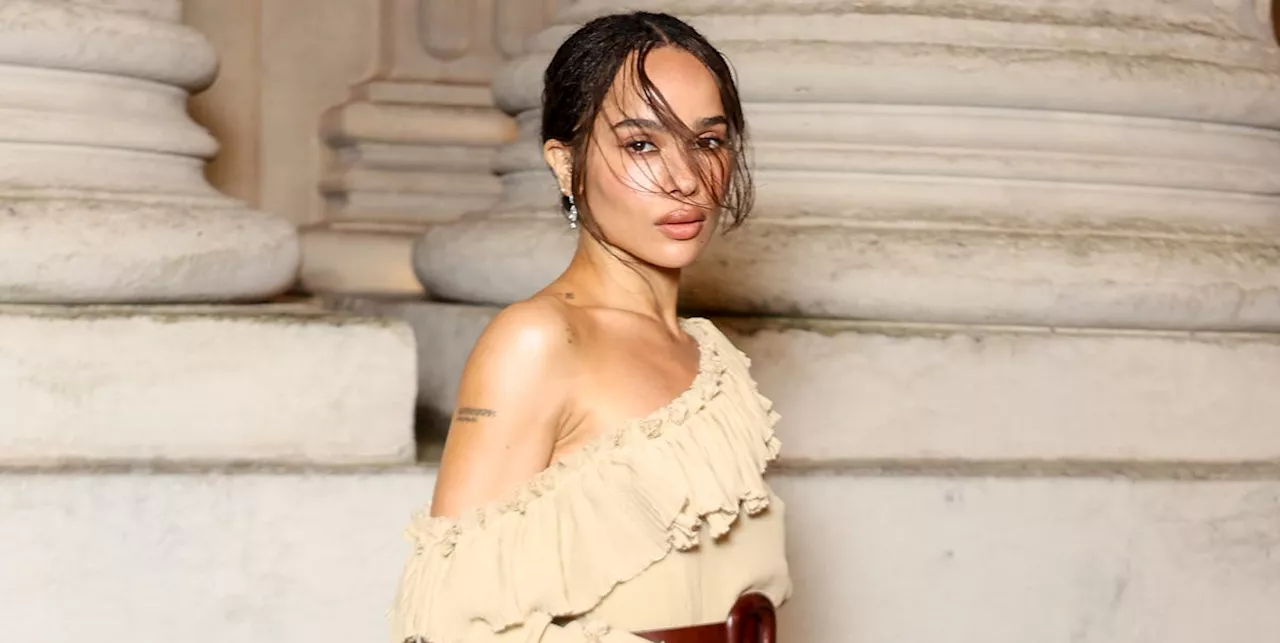 Zoë Kravitz's Boho Chic Ensemble at Saint Laurent's Fall/Winter 2025 Show