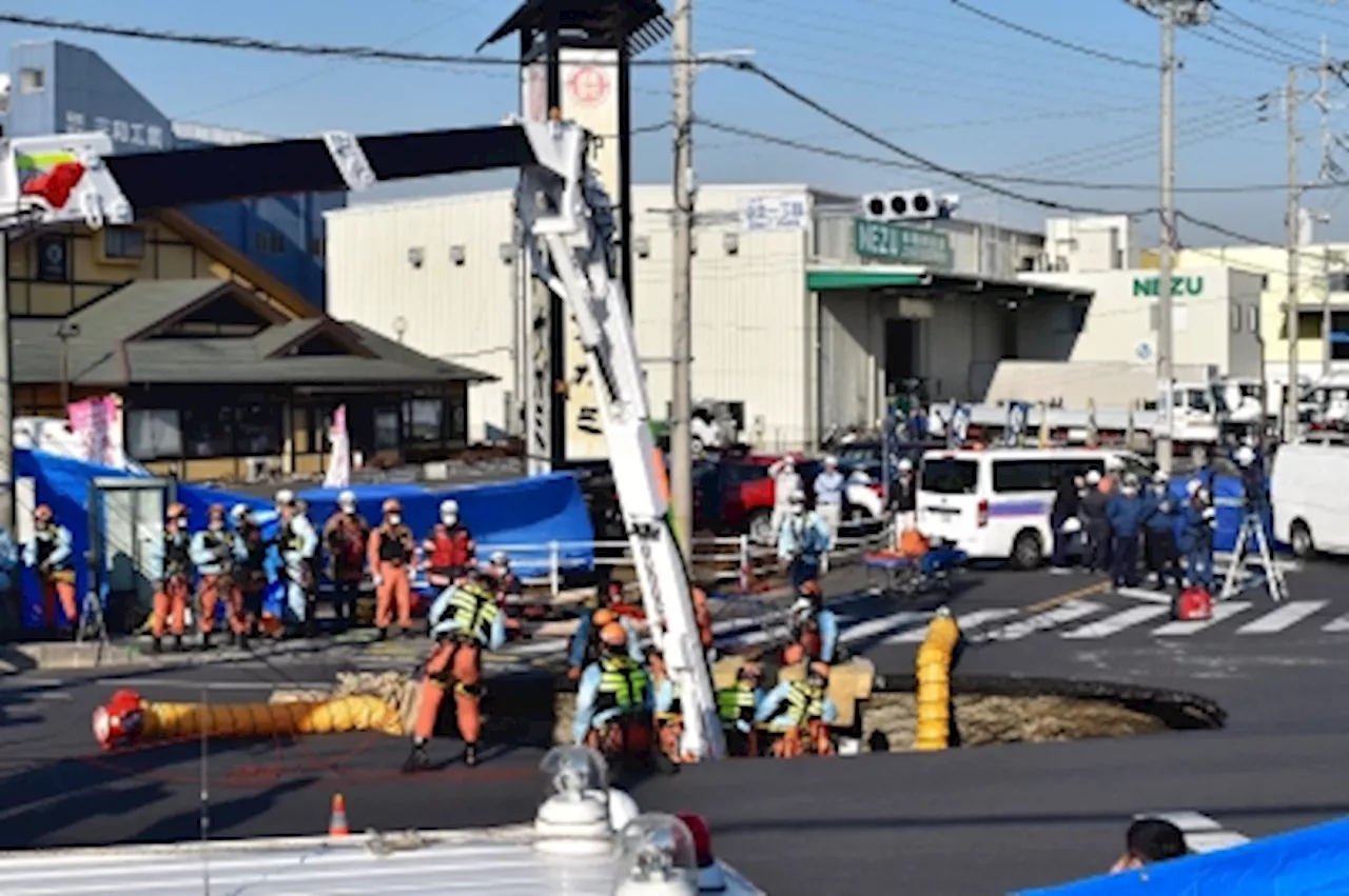 Japanese truck driver trapped in massive sinkhole near Tokyo