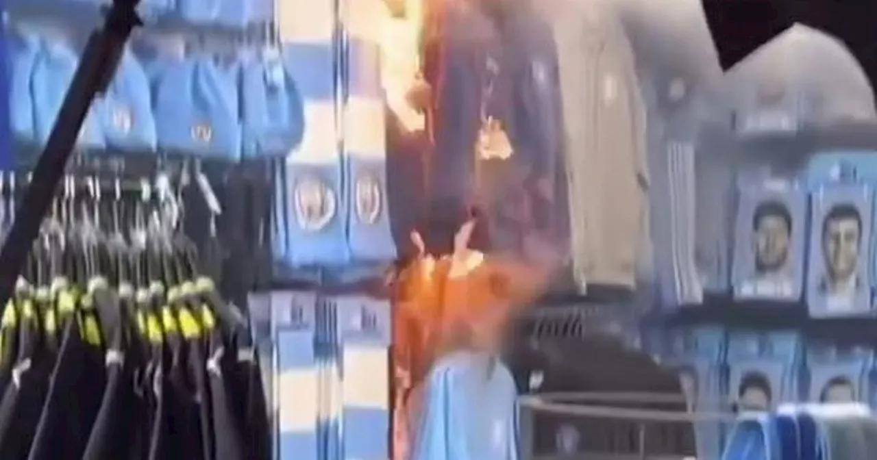 Manchester City Merchandise Kiosk Fire Causes Chaos Outside Etihad Stadium