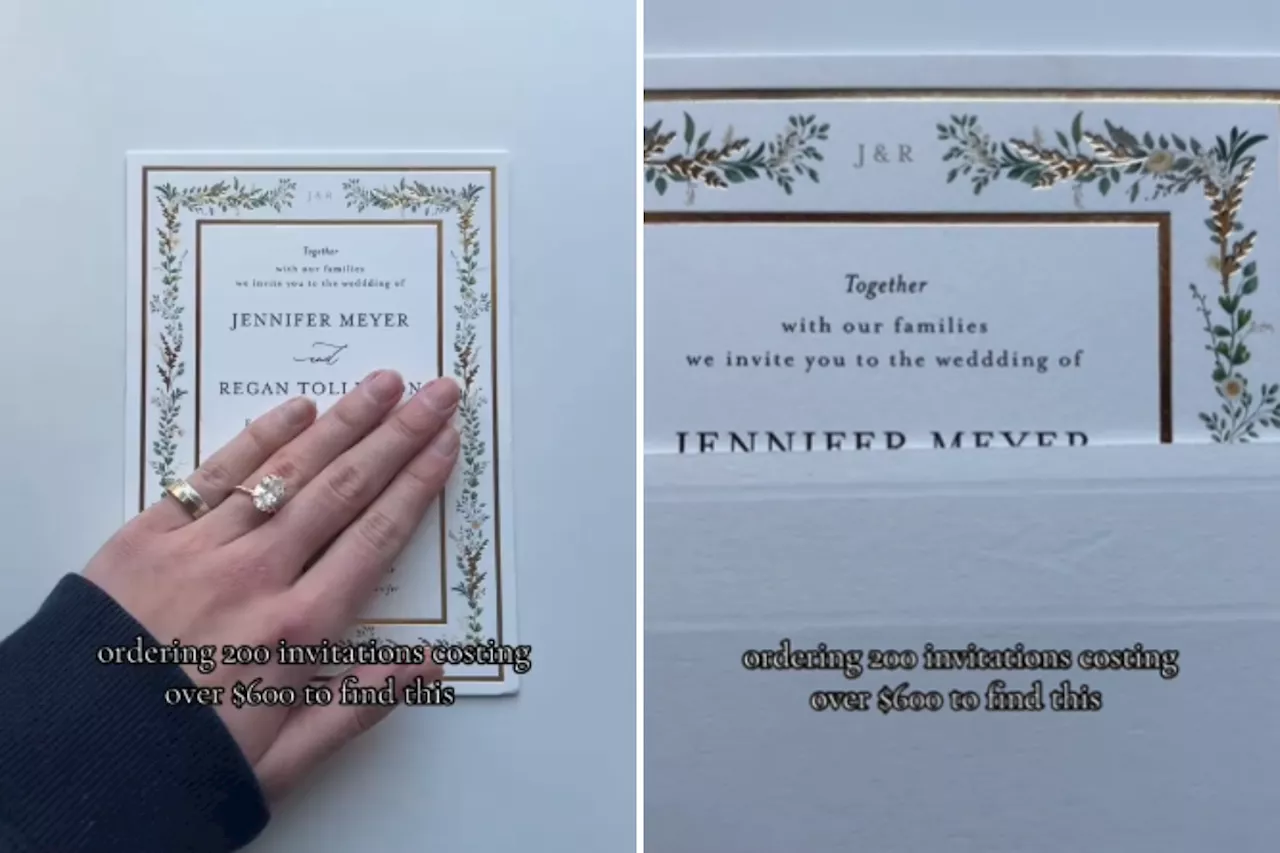 Bride's $600 Wedding Invitations Arrive with Hilarious Spelling Error