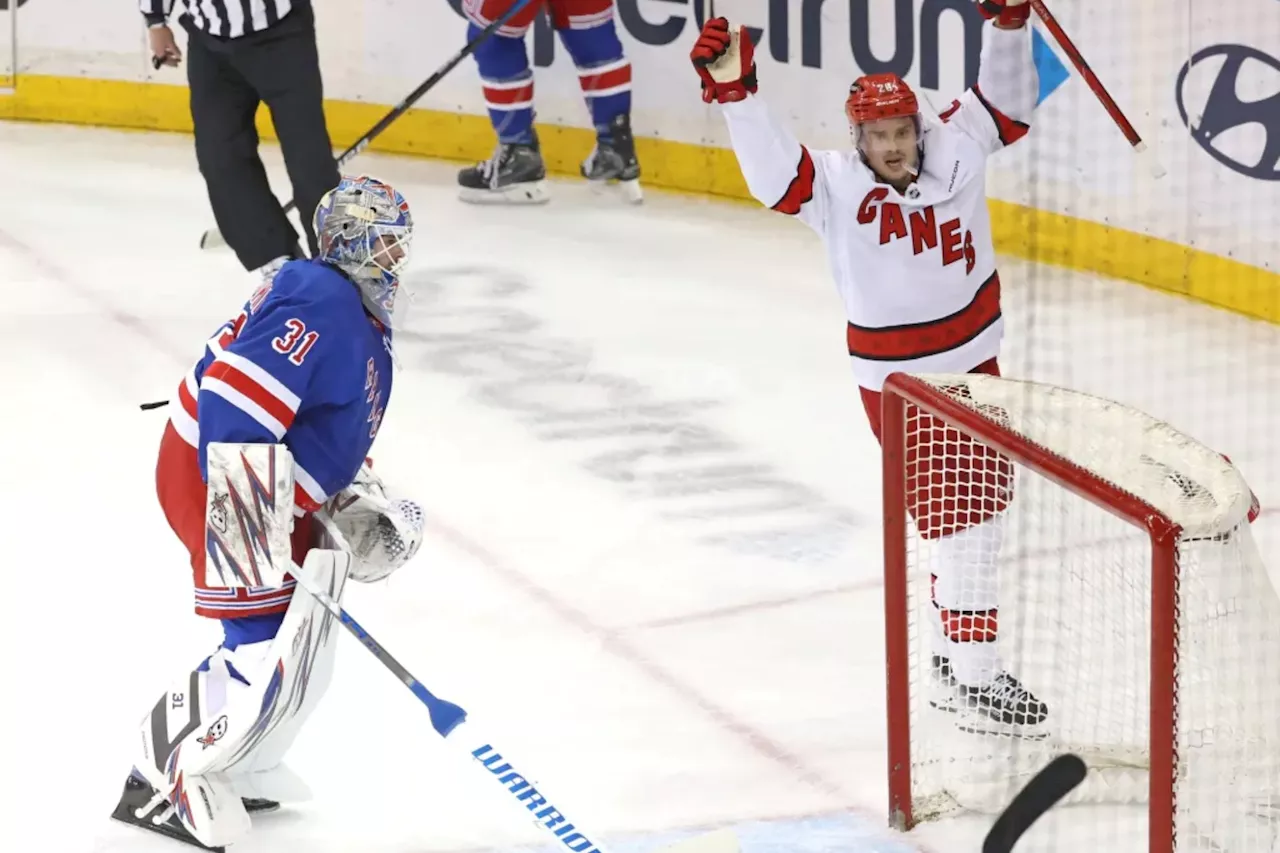 Rangers' Playoff Hopes Fade as Hurricanes Dominate in 4-0 Victory