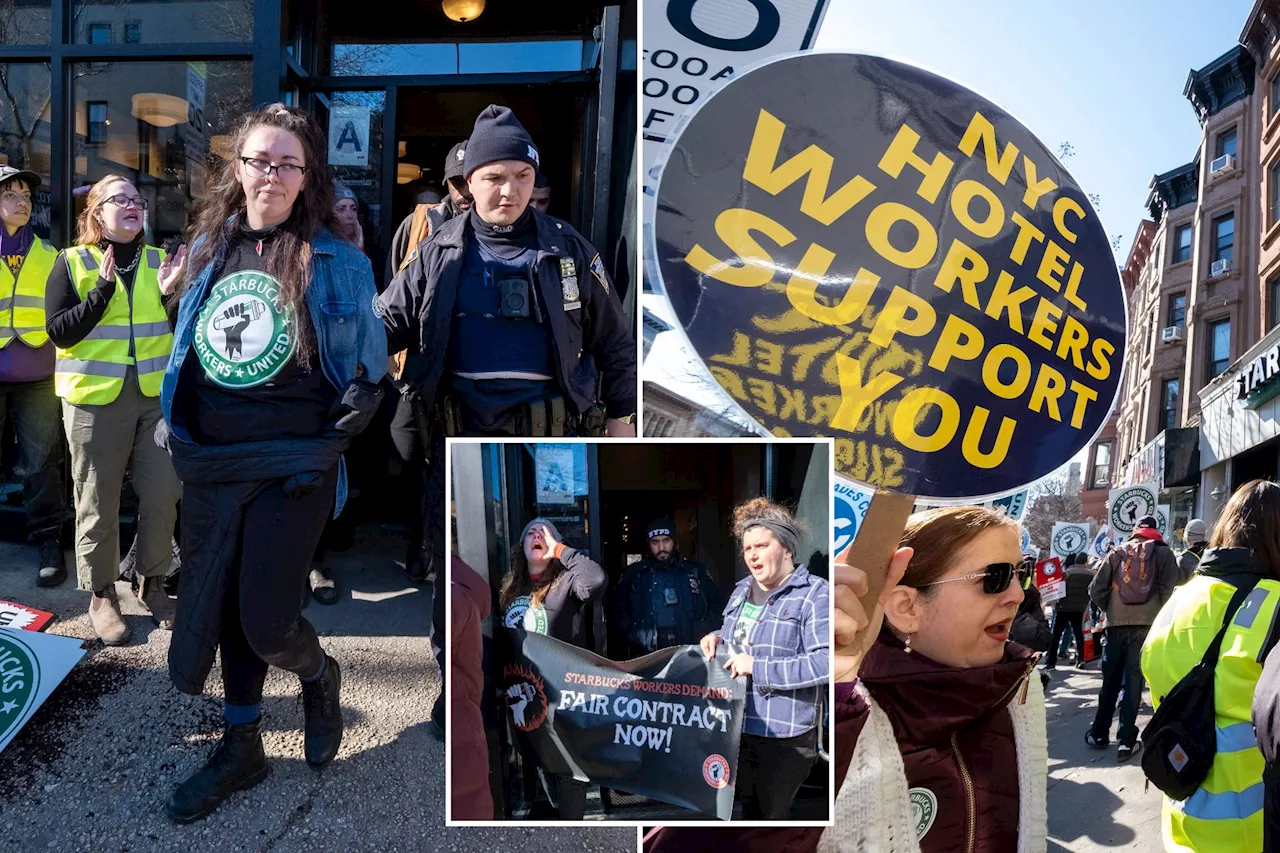 Surprise closure of NYC Starbucks sparks pro-union protests as 7 activists end up cuffed and in a latte trouble