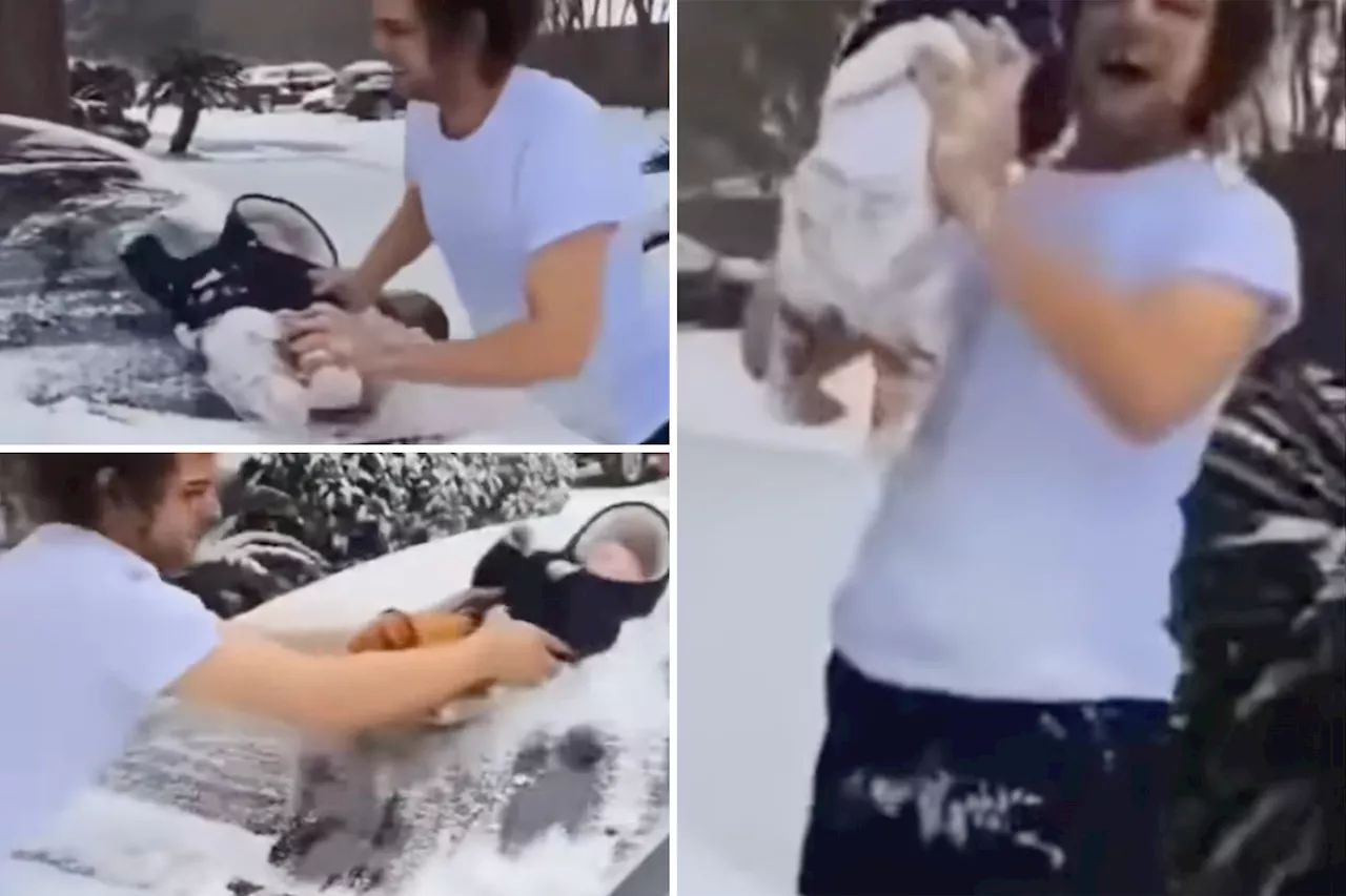 Texas man could face charges after using 3-month-old baby to wipe snow off Hyundai in shocking TikTok video: reports