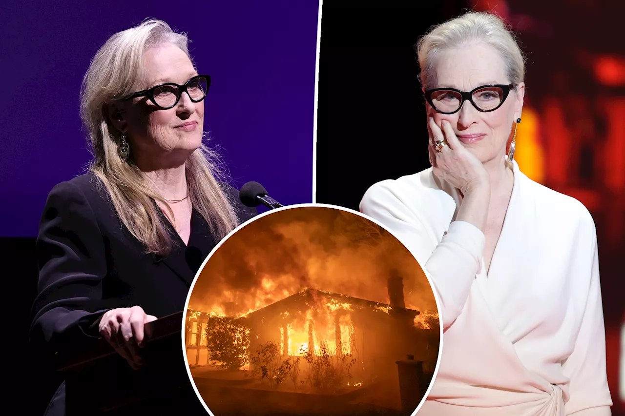 Meryl Streep, 75, cut a 'car-size hole' through her fence to escape her home during LA wildfires