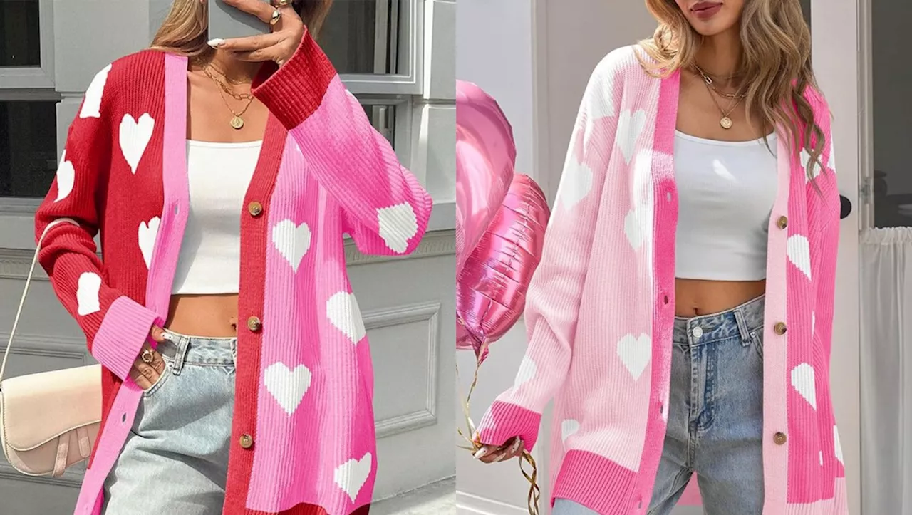 This Heart Cardigan is the Perfect Cozy Valentine's Day Outfit.