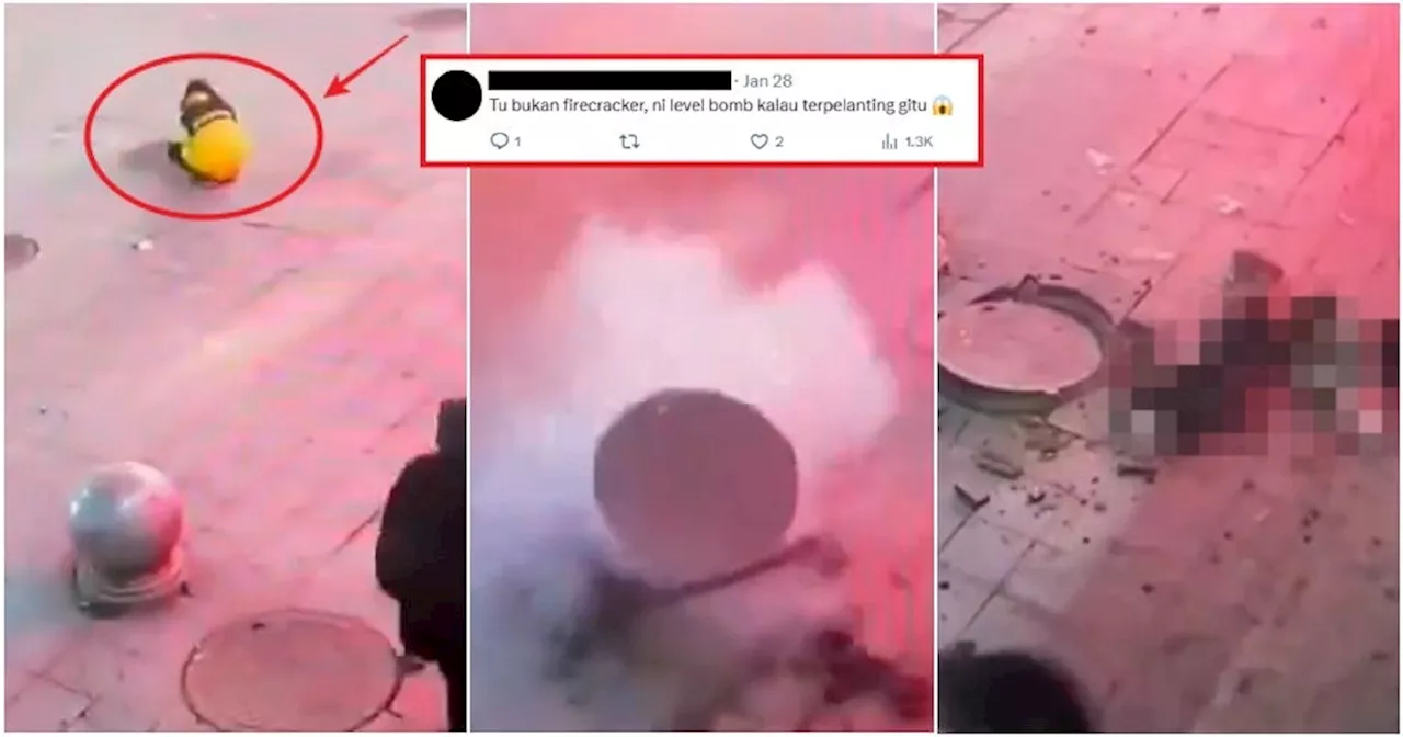 Chinese Girl Allegedly Throws Firecracker into Manhole, Causing an Explosion That Sends a Passerby Flying