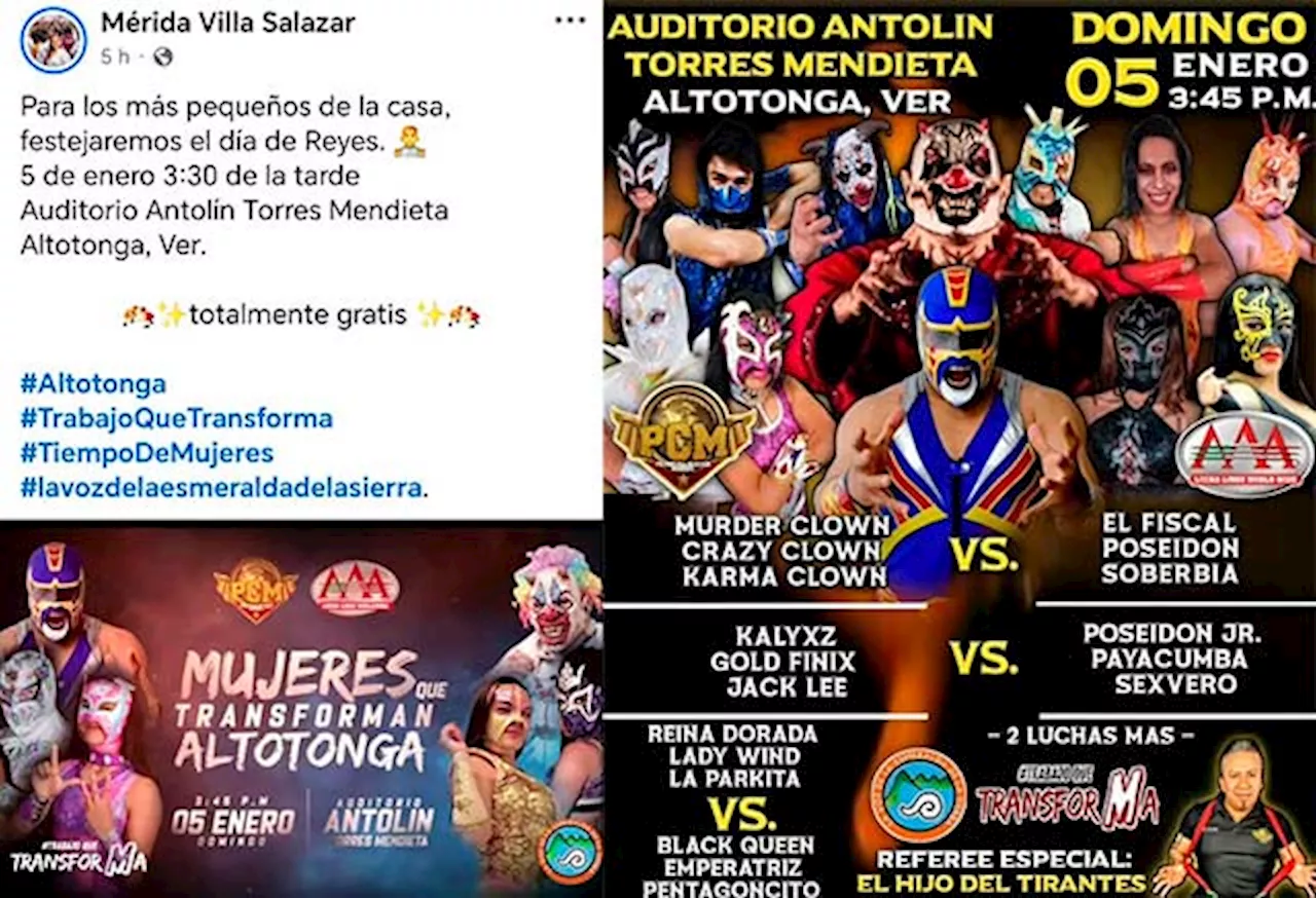 Inquieta en Altotonga festejo de lucha libre para celebrar el día de Reyes