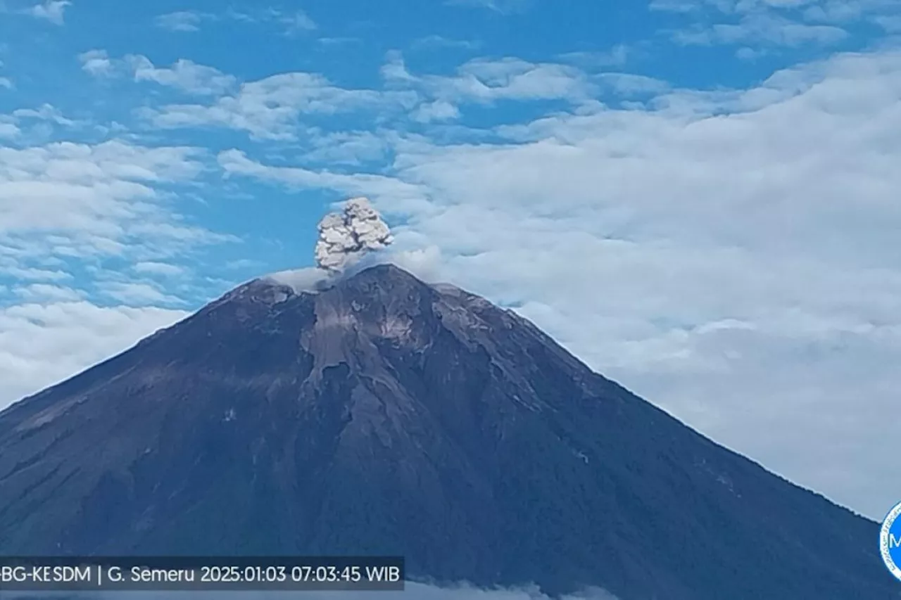 Gunung Semeru Erupts with 700-Meter Plume