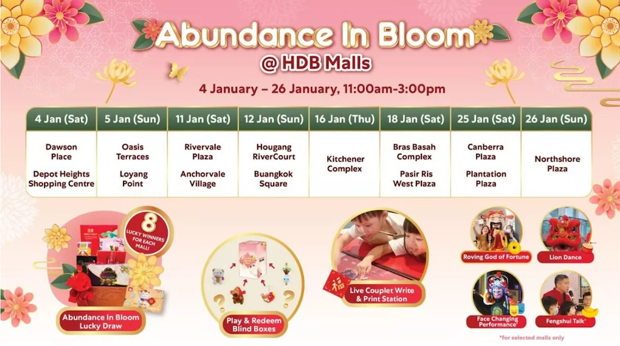 Abundance in Bloom @HDB Malls: Celebrate Lunar New Year with Free Gifts & Games