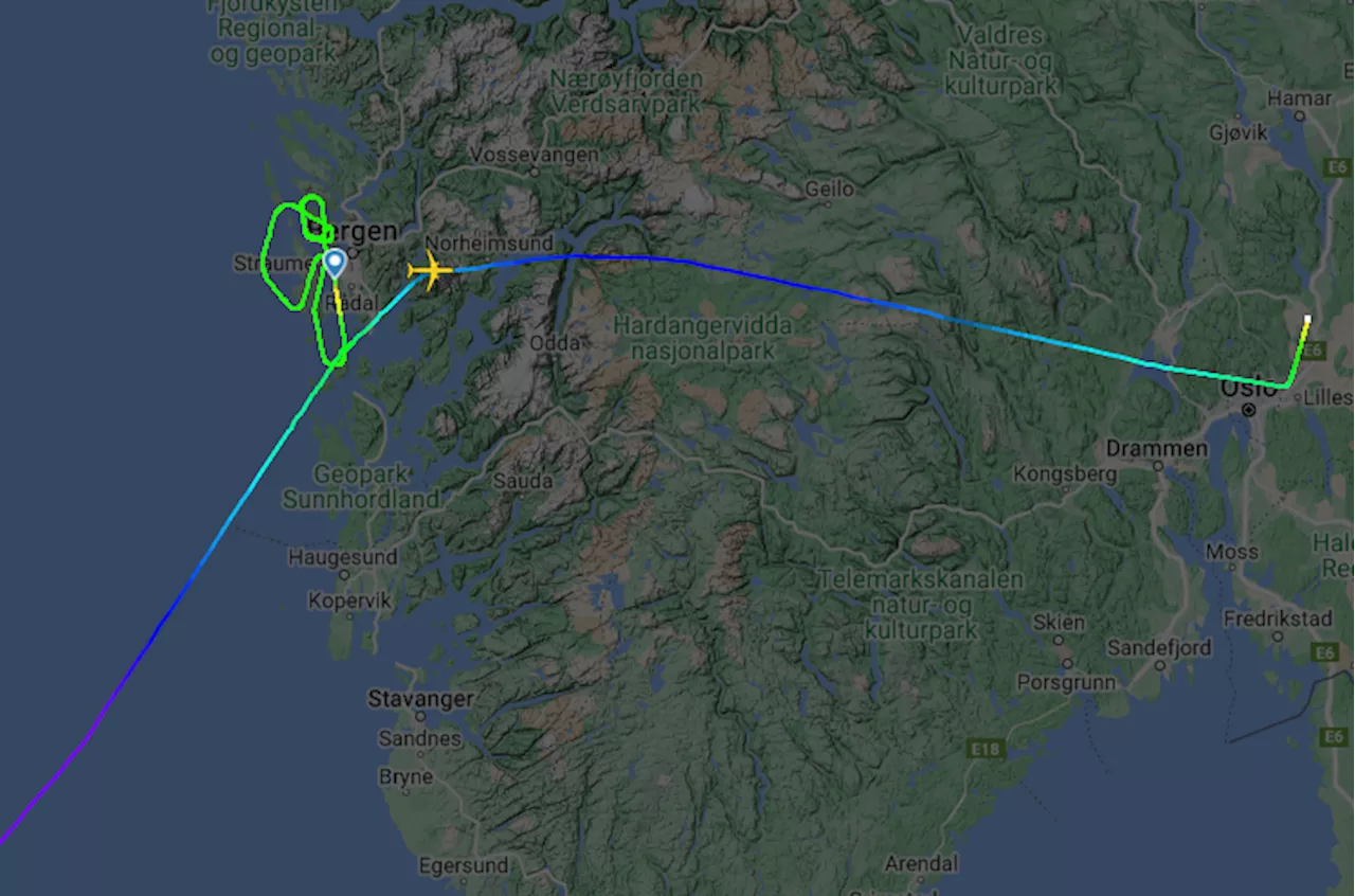Politiet Lete Etter 20-Åring I Bergen - Fly Redirettet Til Oslo