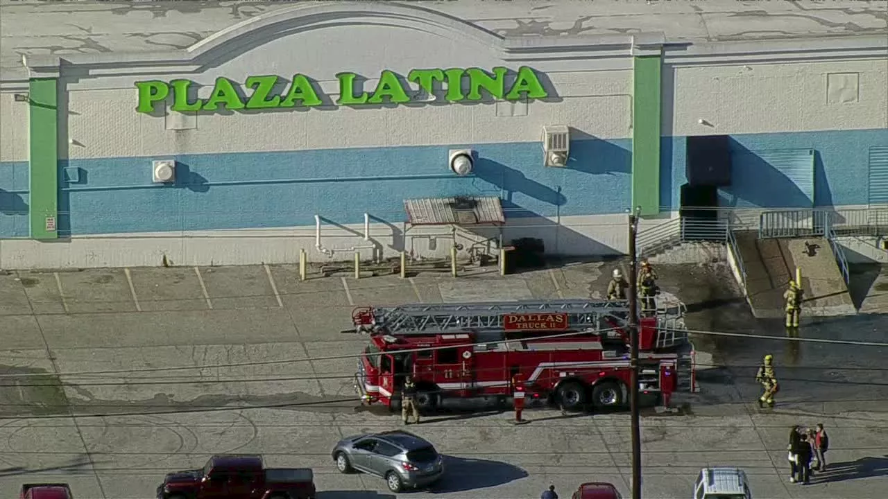 Two-Alarm Fire at Plaza Latina Bazaar in Dallas