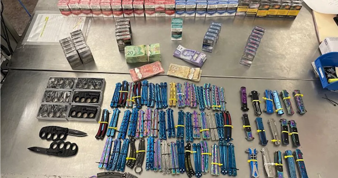 Edmonton Police Raid Convenience Store, Seize Dozens of Prohibited Knives and Illegal Cigarettes