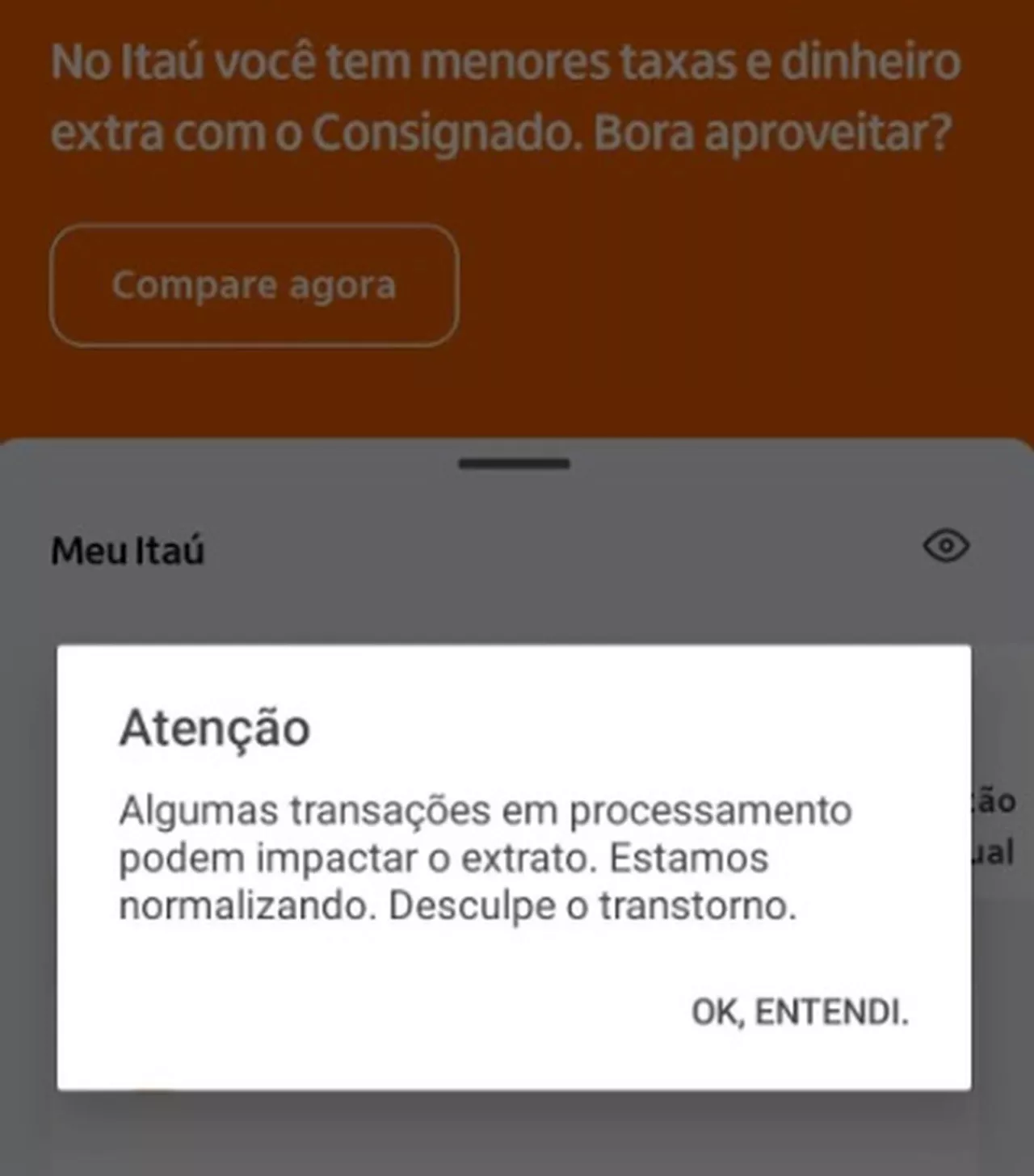 App do Itaú apresenta problemas no dia de pagamento antecipado