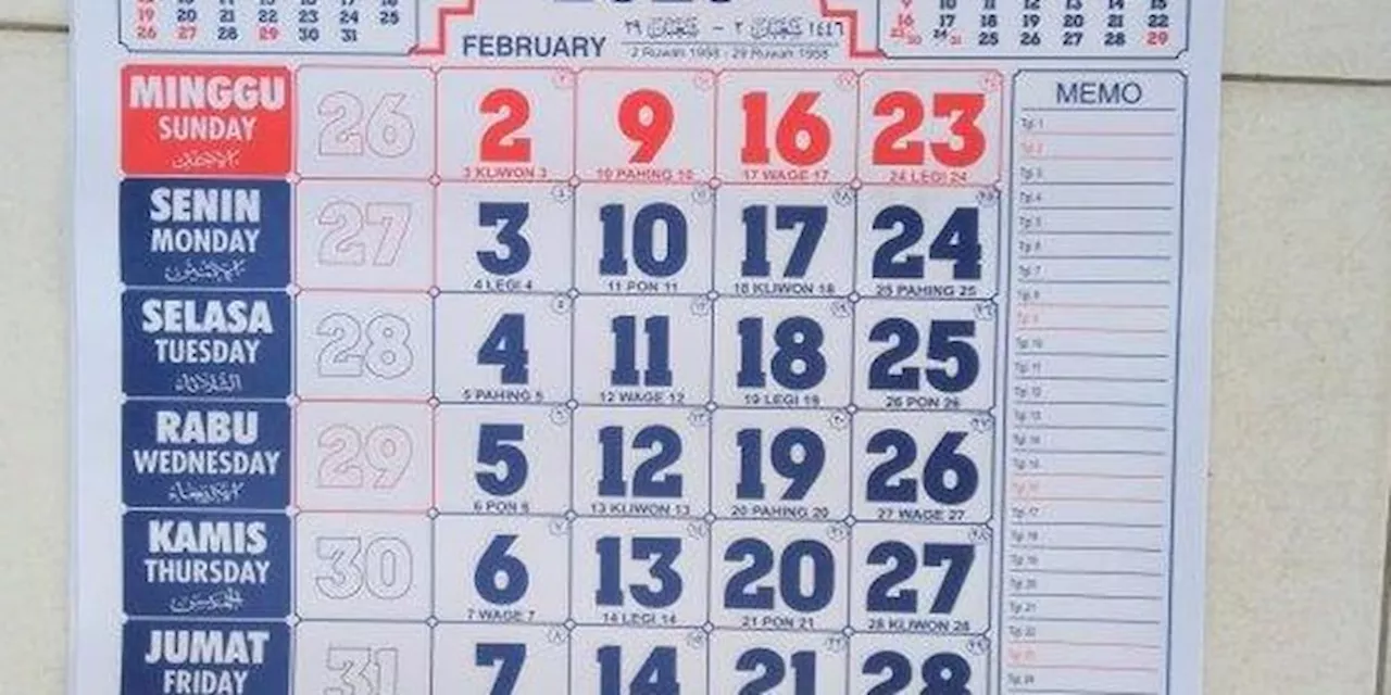 Cek, Kalender Februari 2025 dengan Tanggal Merahnya