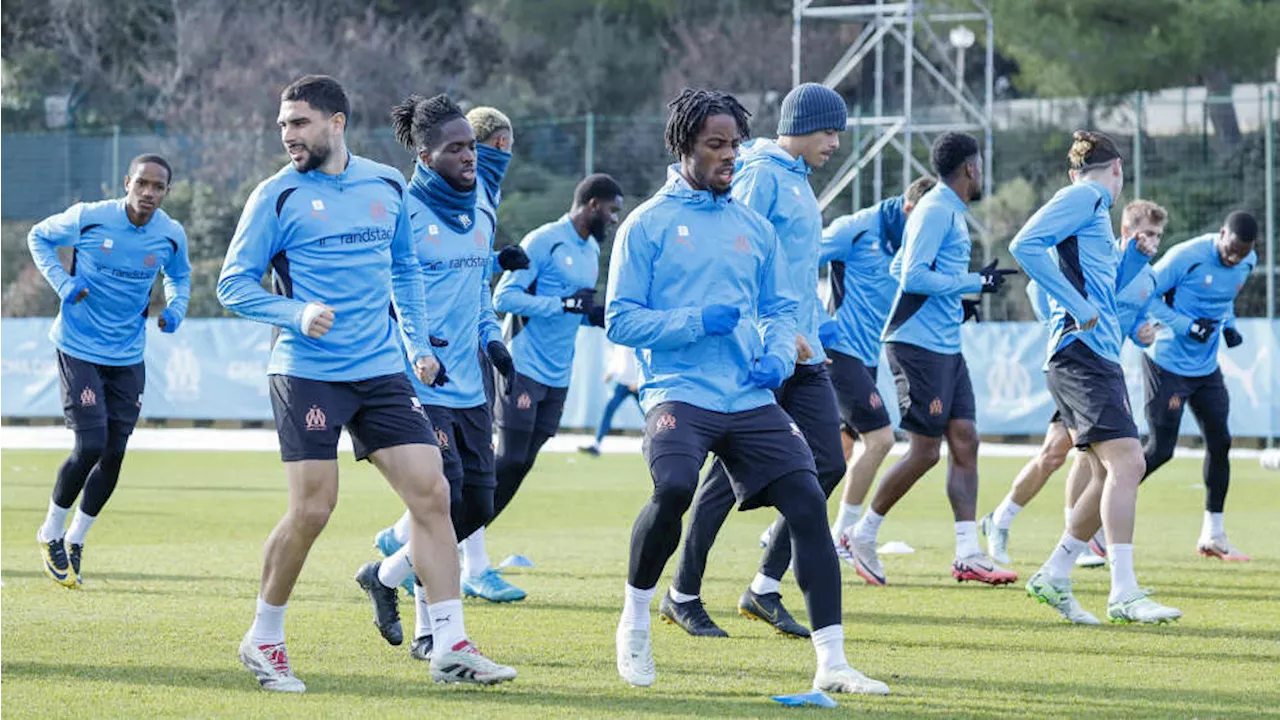 Ambiance taquine à l'entraînement de l'OM