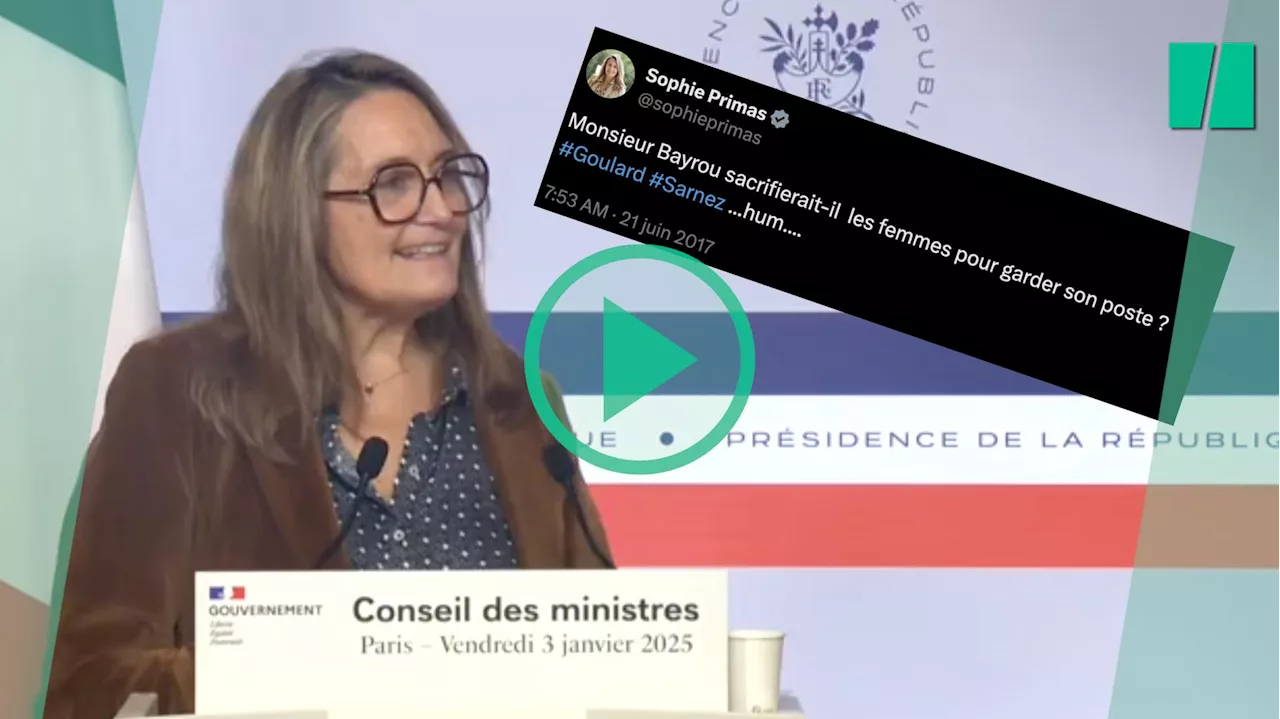 Sophie Primas, porte-parole du gouvernement Bayrou, assume ses tweets moqueurs sur le nouveau Premier ministre