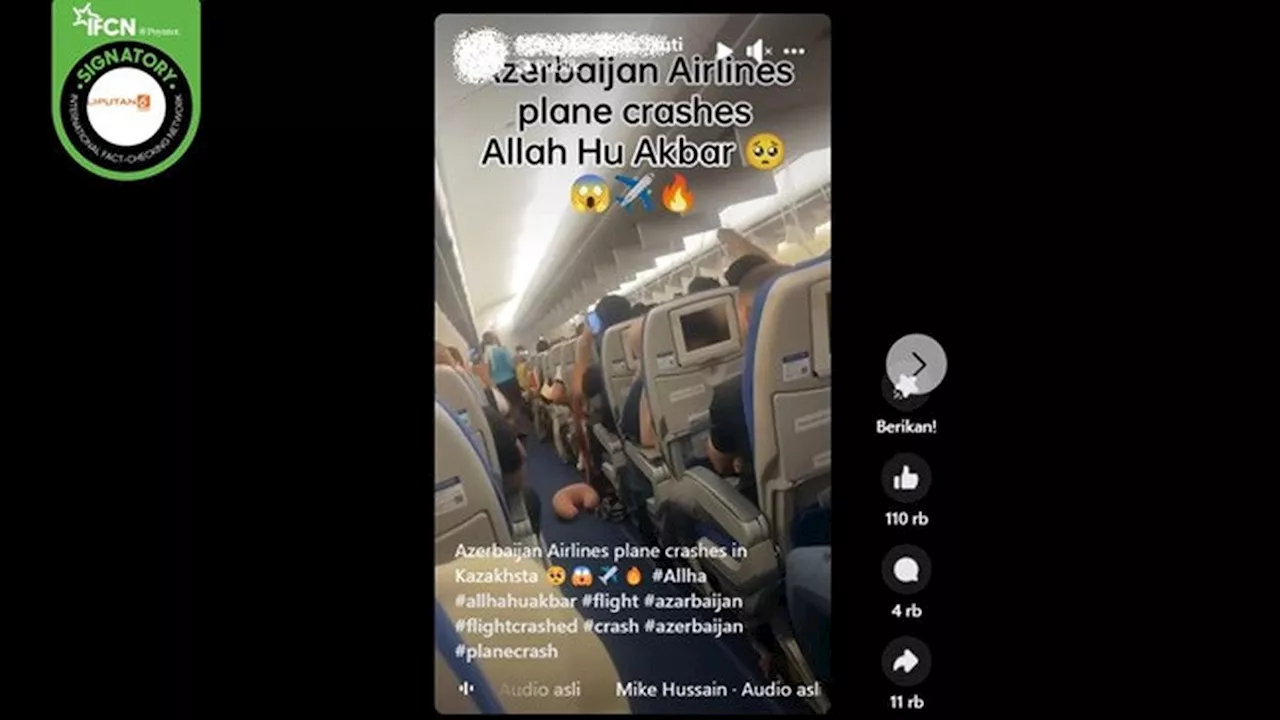 Video Kabin Pesawat Dijuluki Suasana Azerbaijan Airlines Sebelum Jatuh