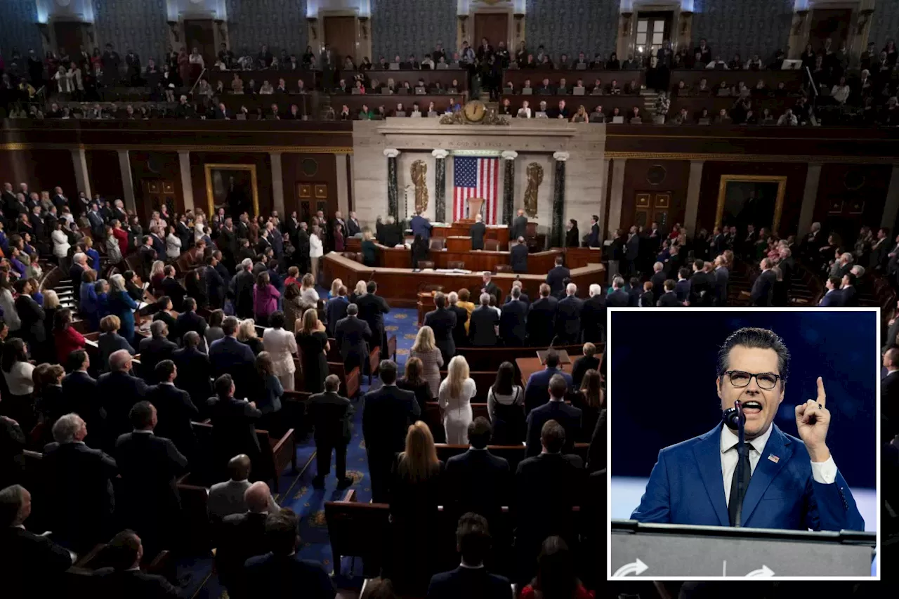 House of Representatives erupts in applause after clerk announces Matt Gaetz won’t be in Congress