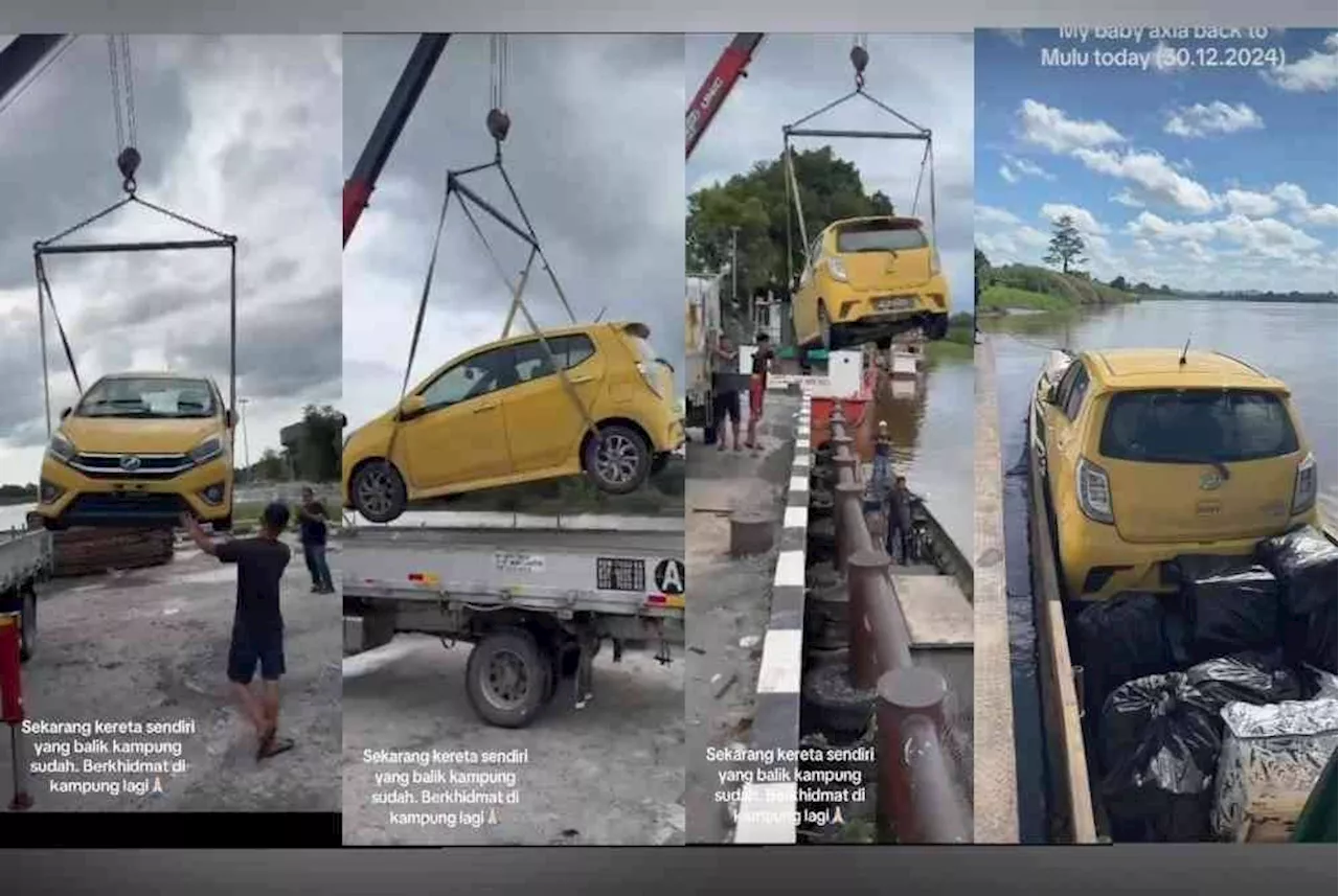 Car Journey Across Sarawak: TikTok Video Captures Unique River Transport