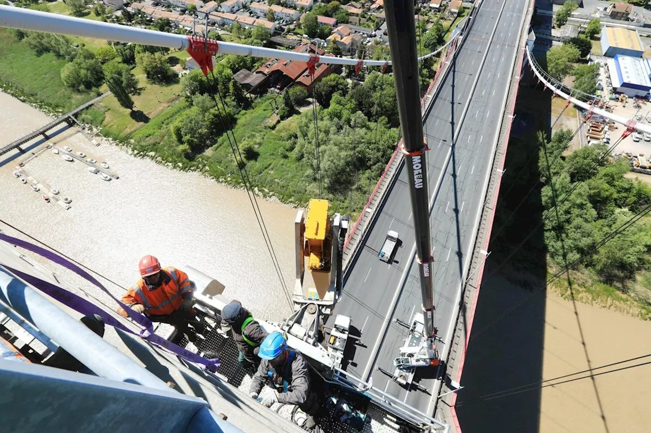 Nos plus belles images des travaux du pont d’Aquitaine à Bordeaux