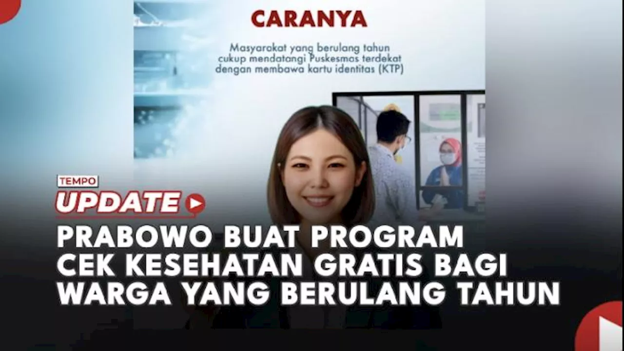 Presiden Prabowo Siapkan Program Cek Kesehatan Gratis