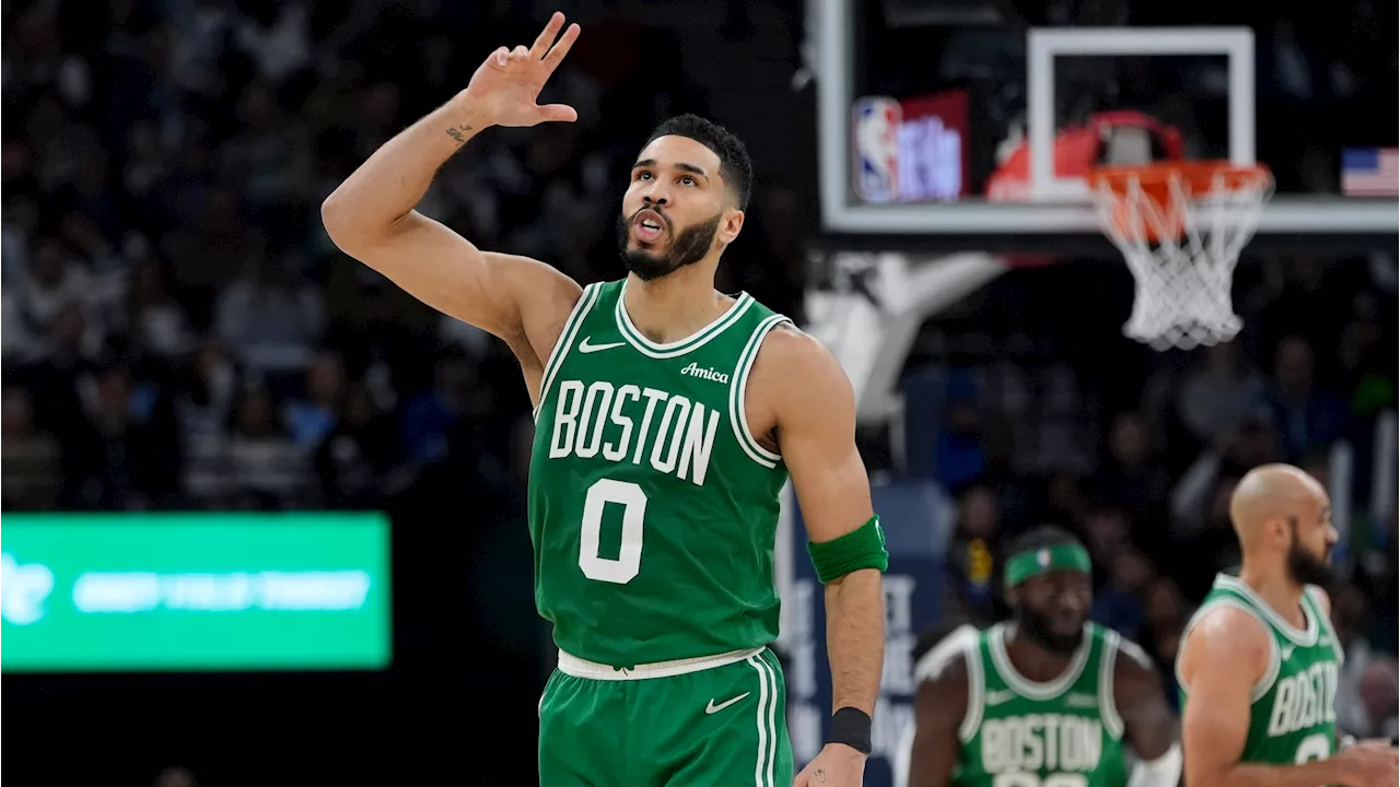 Tatum's big night lifts short-handed Celtics past Timberwolves