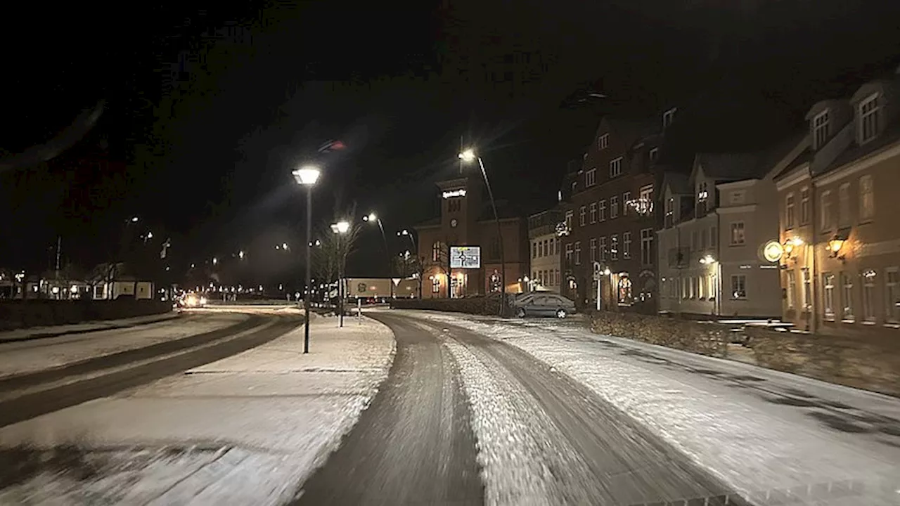 Snevejr og trafikspærringer i midt- og vestjylland