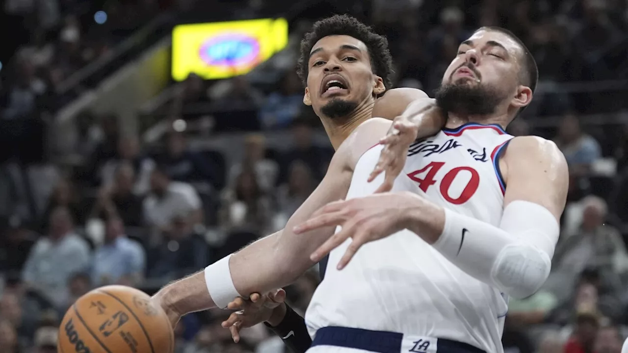 Frustration boils over for Spurs' Wembanyama after shove by Zubac sends him flying