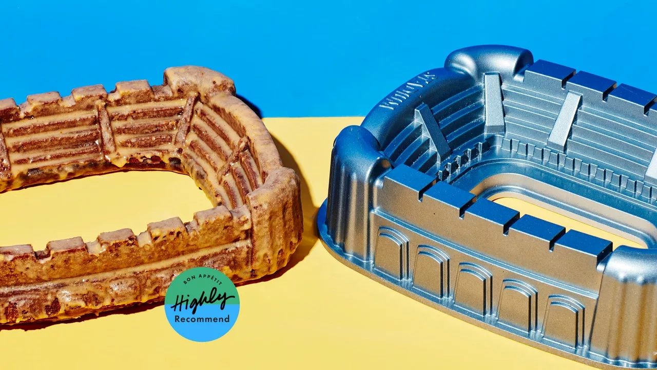 A Stadium-Shaped Bundt Cake Takes My Super Bowl Snack Game to the Next Level