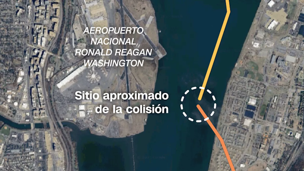 Mapas describen la colisión entre un avión de pasajeros y un helicóptero Black Hawk