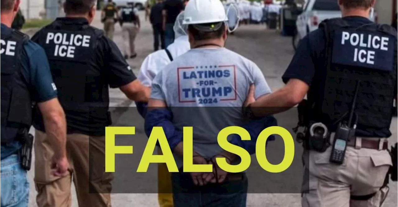 ¡Ojo con lo que comparte! La foto del migrante con la camiseta de Latinos por Trump es un montaje