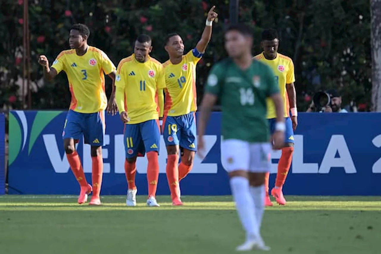 Colombia le ganó a Bolivia y pasó de ronda en el Sudamericano Sub-20 de Venezuela