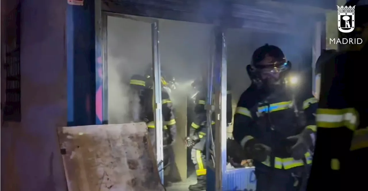 Incendio en Local-Vivienda de Madrid deja Ocho Heridos