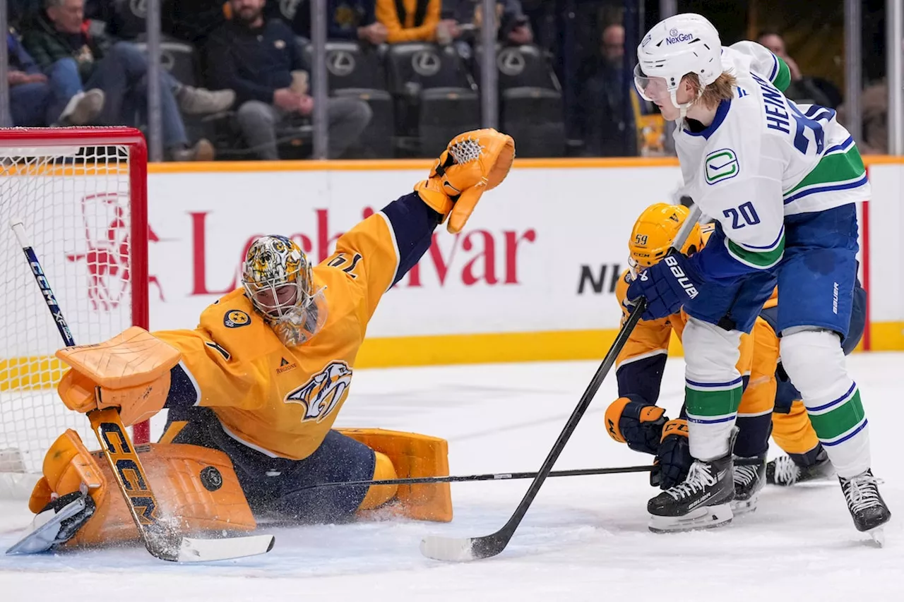 Canucks End Predators' Streak with 3-1 Victory