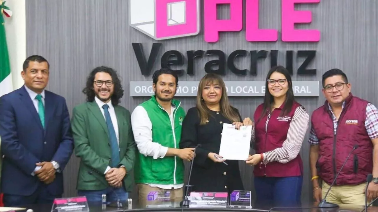 Elecciones Veracruz 2025: Morena y PVEM registran coalición ante OPLE, sin el PT