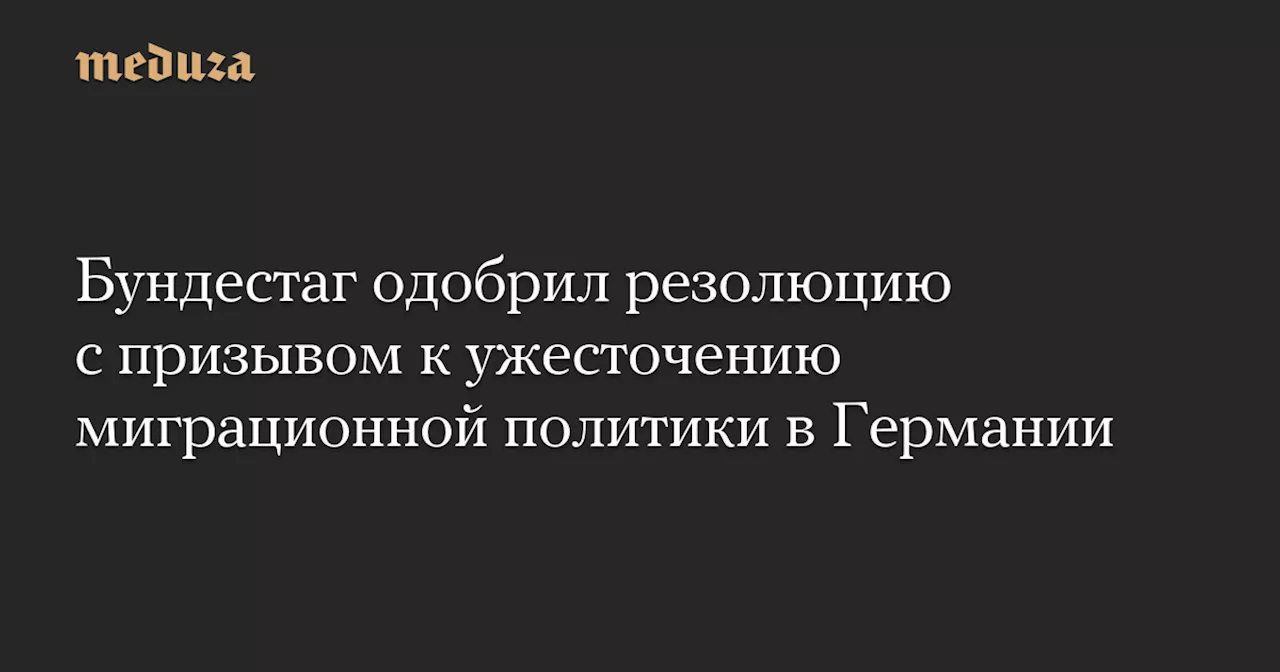 Бундестаг одобрил резолюцию с призывом к ужесточению миграционной политики в Германии