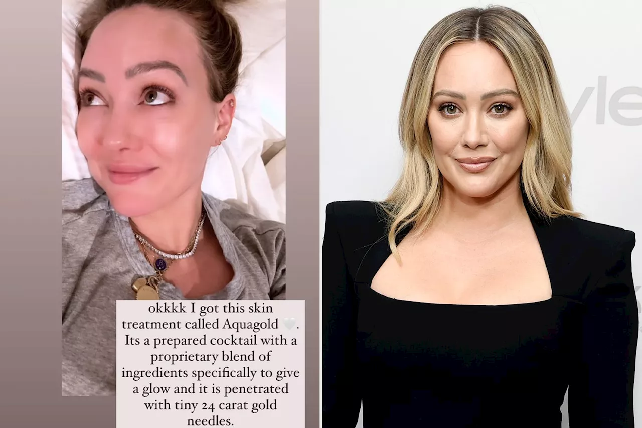 Hilary Duff Gets a 24-Karat Gold Facial: 'Aquagold' Treatment Explained