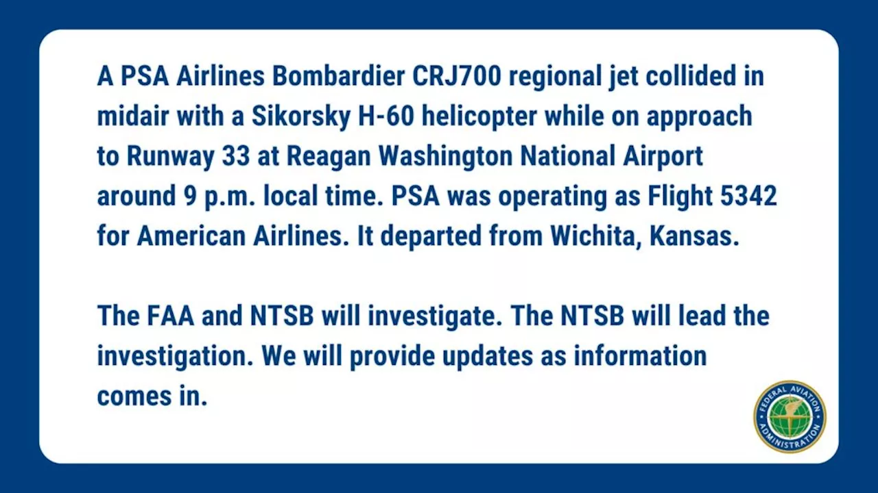 Mid-Air Collision at Reagan National Airport: Jet and Helicopter Crash in Potomac River