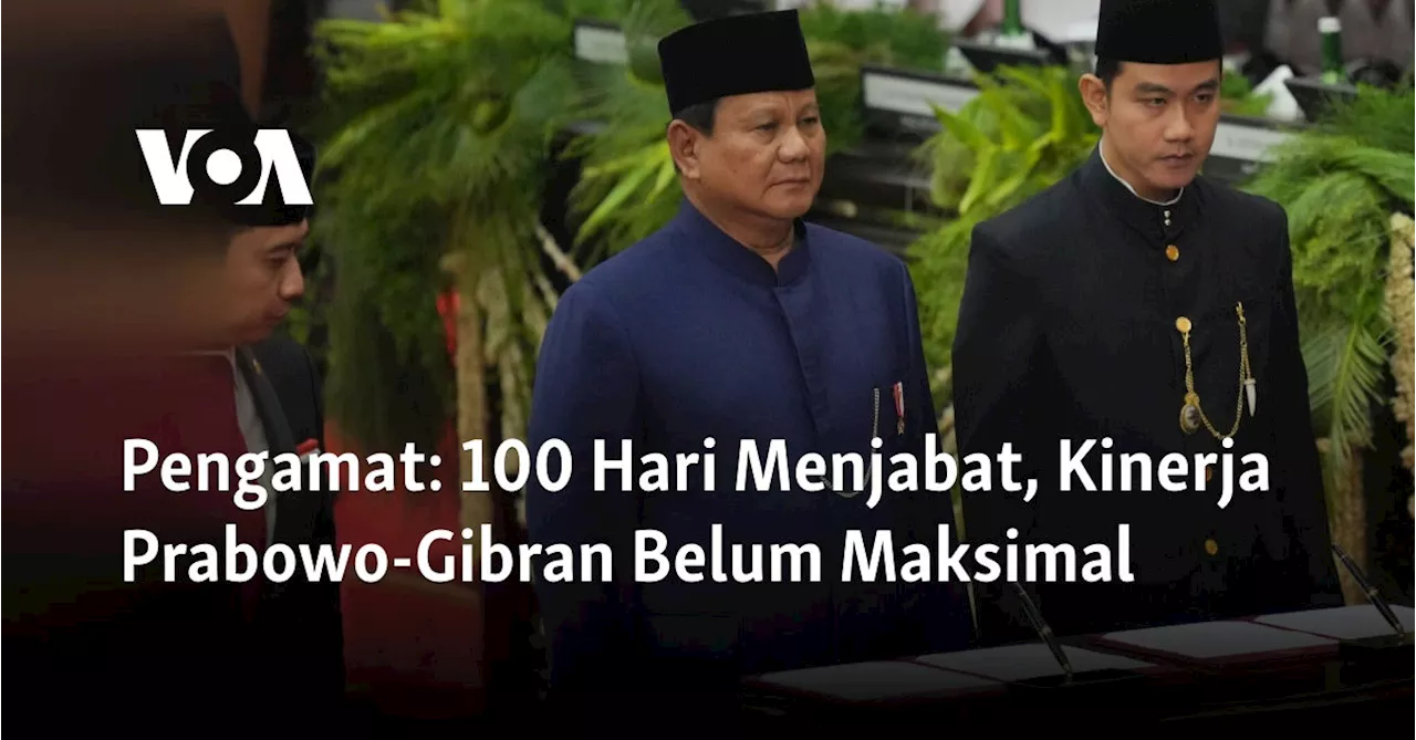 Pengamat: 100 Hari Menjabat, Kinerja Prabowo-Gibran Belum Maksimal