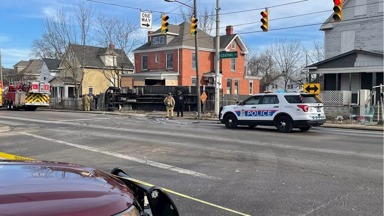 Truck crashes into house after brake failure on I-70 ramp in Franklinton